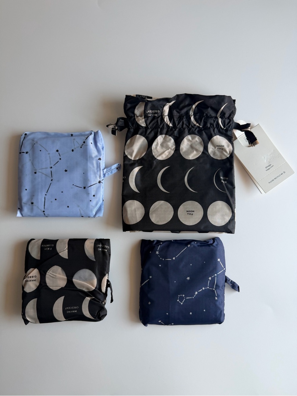 NWT BAGGU Set of 3 Standard Reusable Bags Night Sky (Last one) - Picture 2 of 3